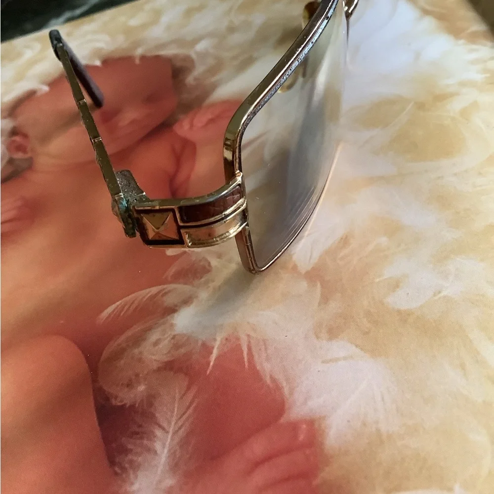 Caviar 4868 rectangle gold frame stud design Italian made eyeglass frame unisex